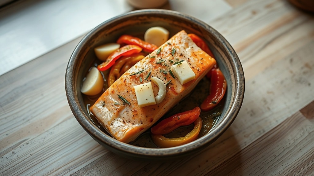 Garlic Butter Salmon with Peppers
