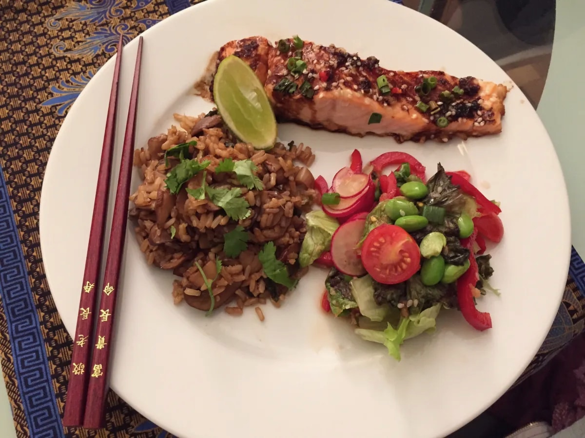 Ginger Soy Salmon with Edamame Sesame Salad
