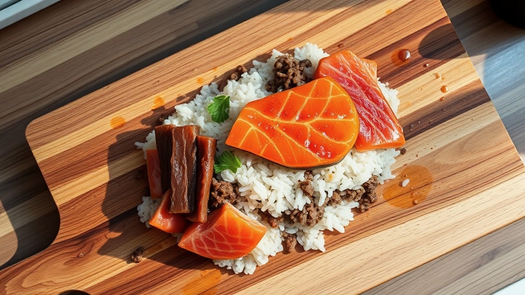Sushi Bake with Salmon and Tuna
