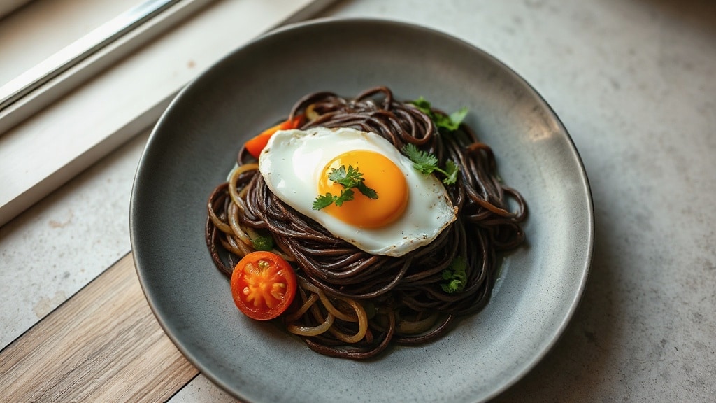 Vegetable Black Bean Noodles
