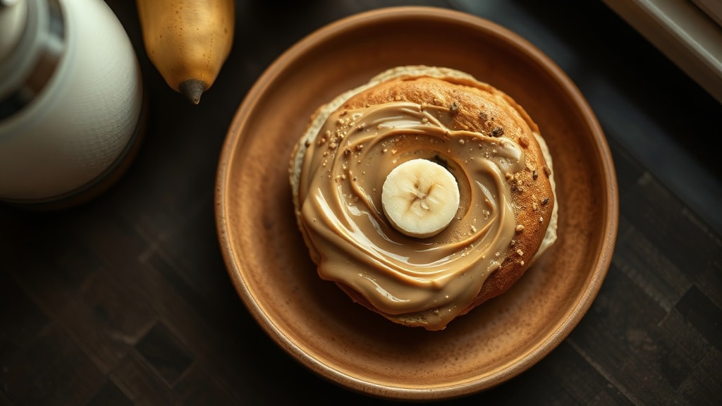 High Protein Bagel with Peanut Butter and Banana