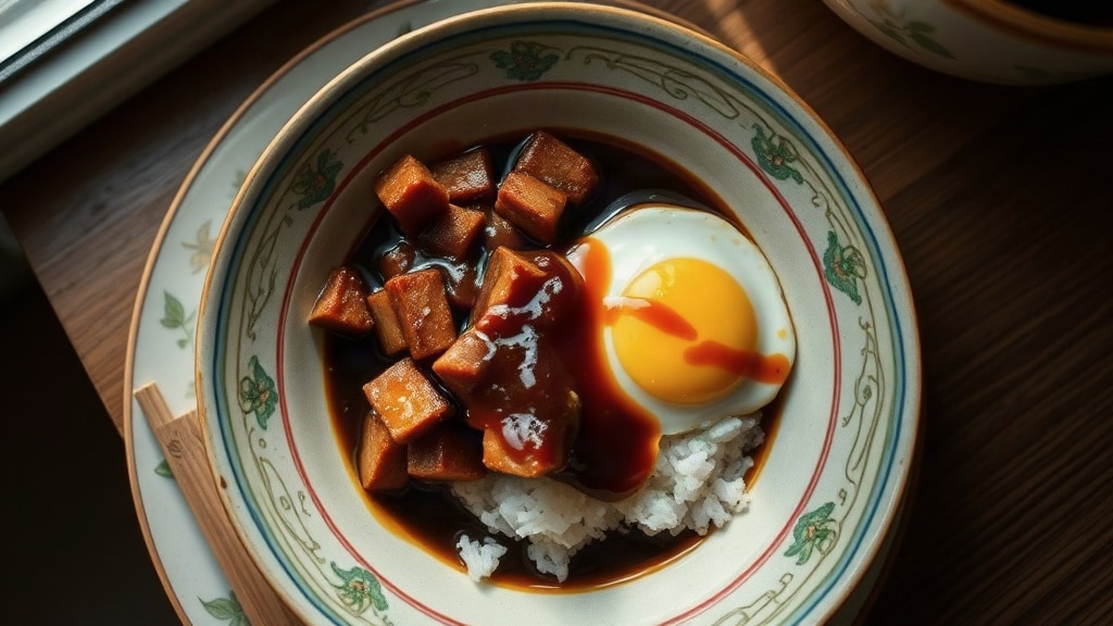 Soy Sauce Spam and Egg Bowl