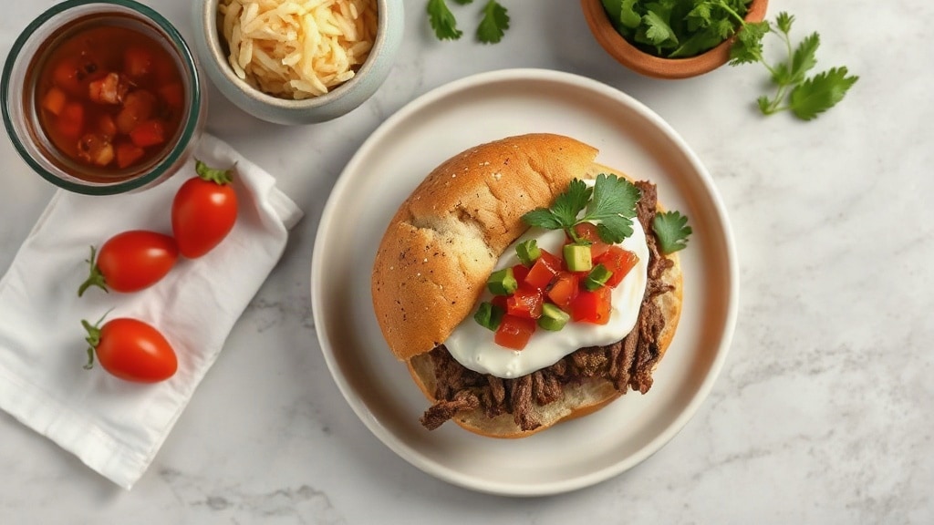 Beef and Cream Cheese Bagel Sandwich