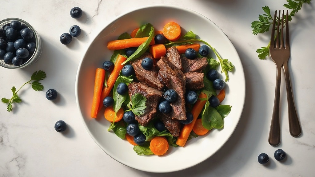 Blueberry Carrot Beef Salad