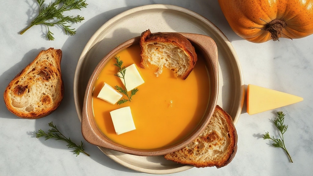 Butternut Squash Soup with Cheese Toasts