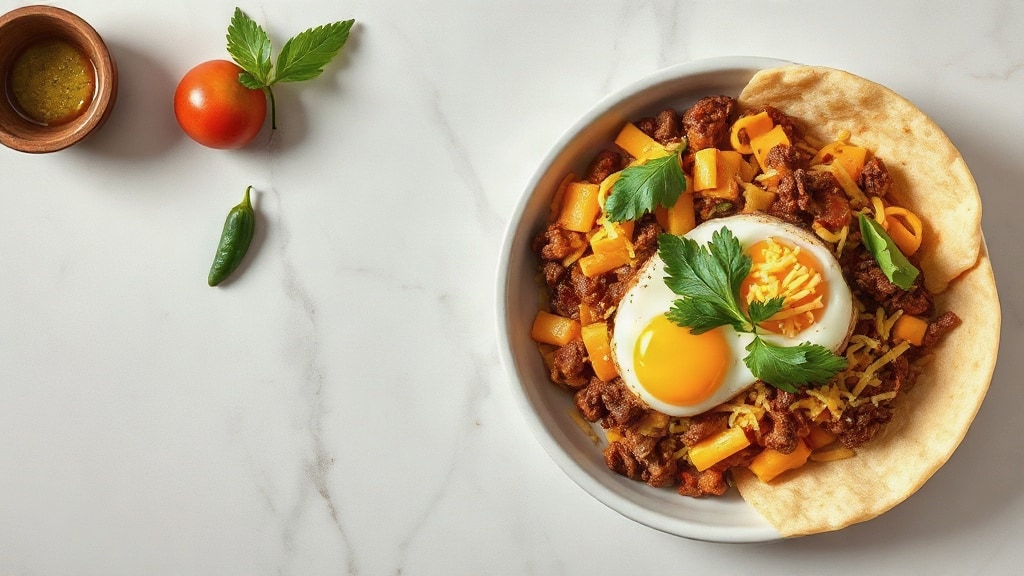 Cheesy Beef and Egg Tortilla Bake
