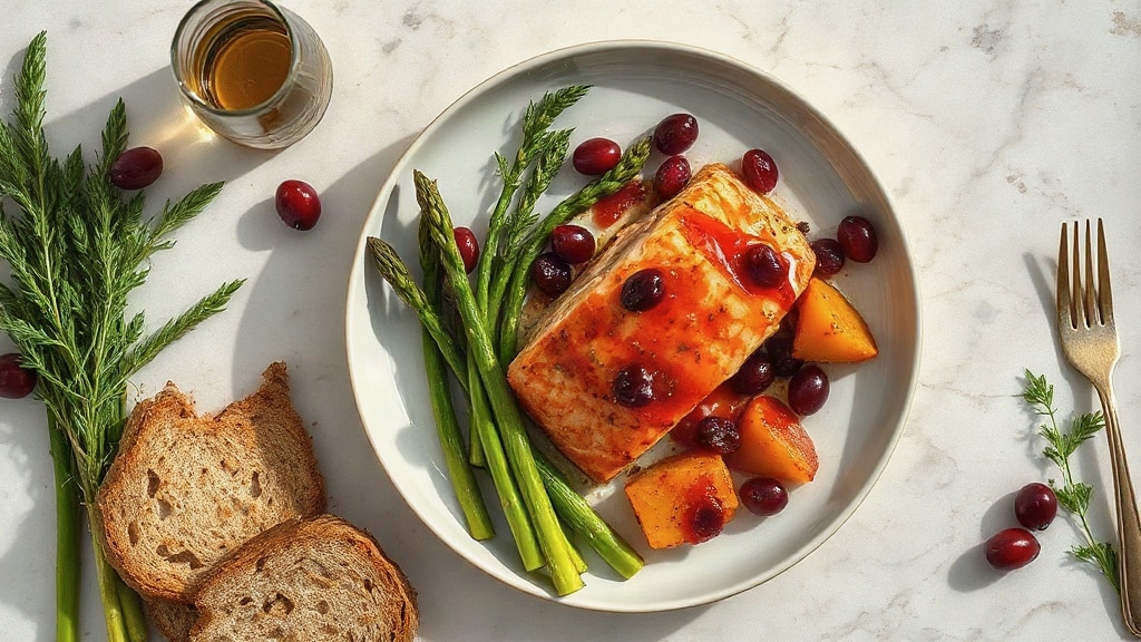 Cranberry Glazed Salmon with Asparagus