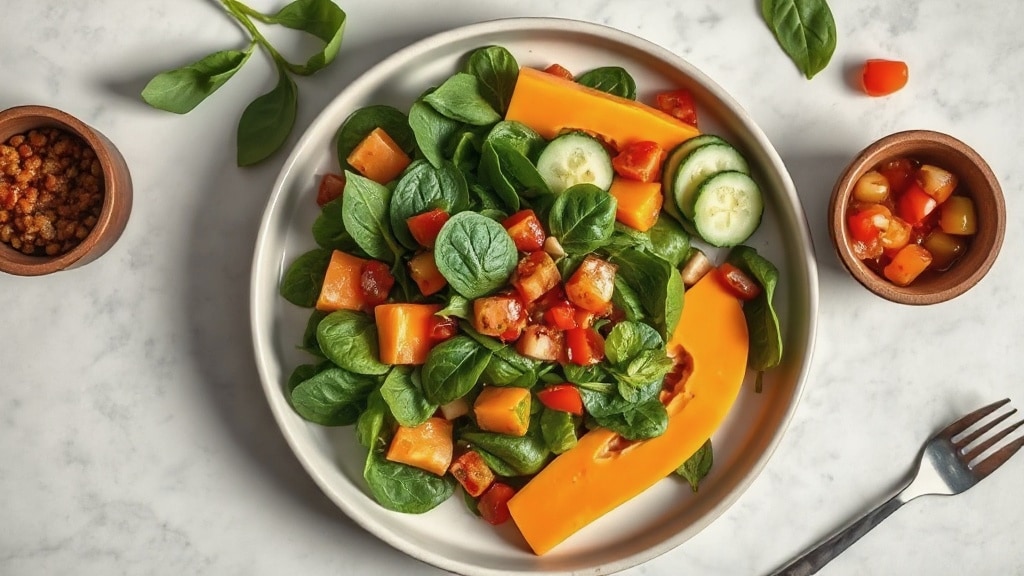 Papaya and Spinach Salad