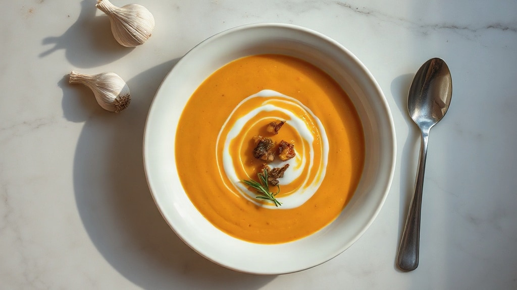 Savory Butternut Squash Soup with Garlic