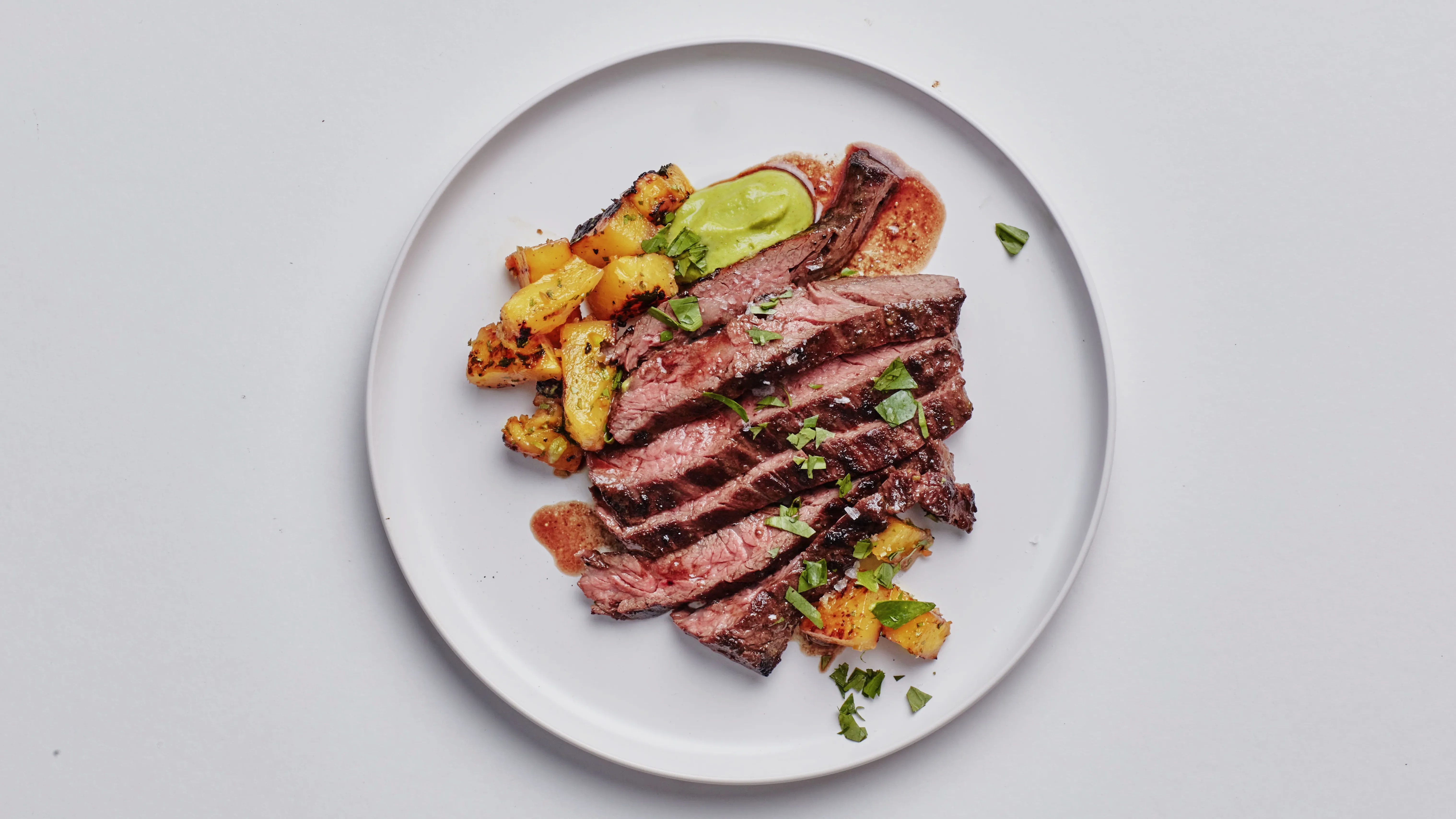 Skirt Steak With Grilled Pineapple Chow
