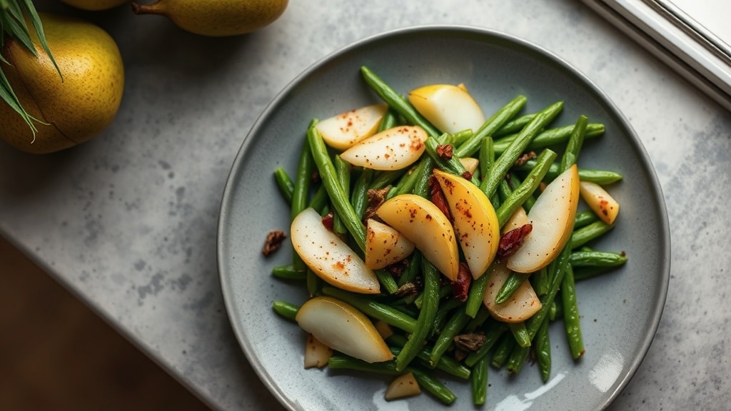 Spicy Pear and Green Bean Medley