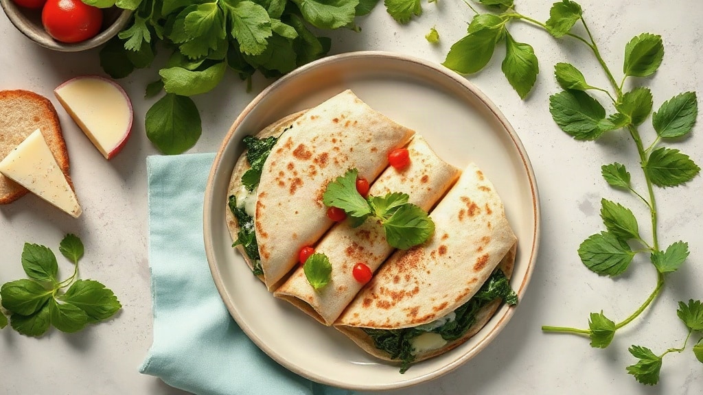 Spinach and Cheese Stuffed Tortillas