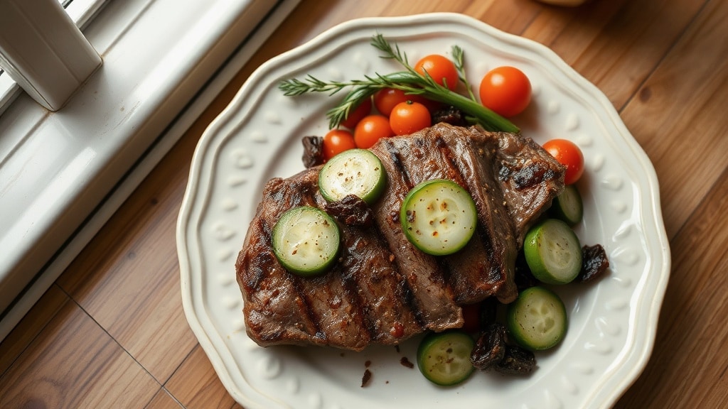 Steak with Smoked Paprika and Cucumber Salad