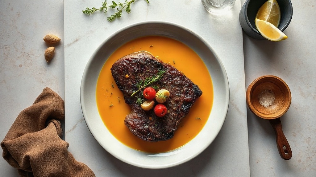 Top Sirloin Steak with Butternut Squash Soup