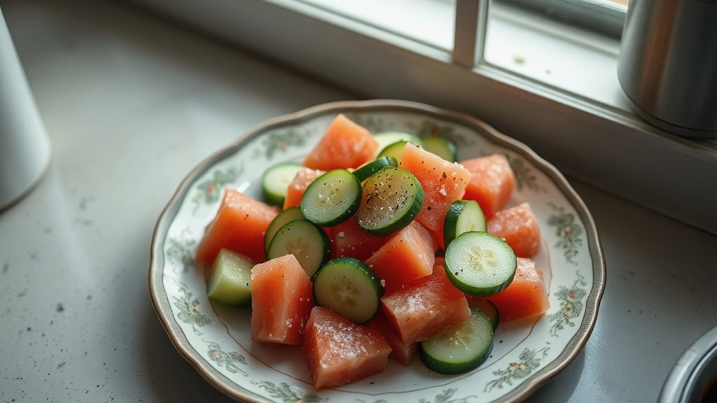 Watermelon and Cucumber Salad