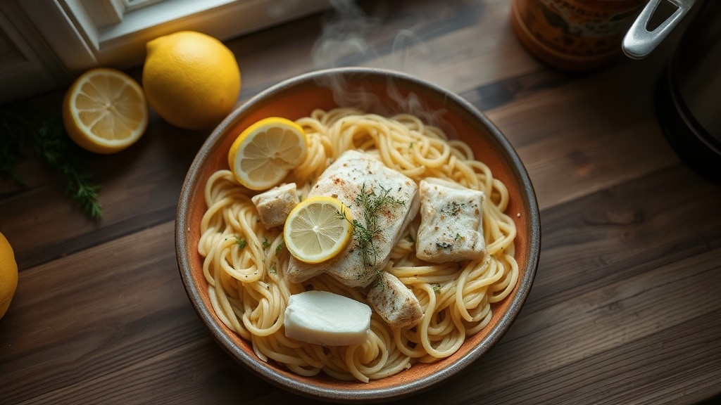 Lemon Butter Fish Pasta